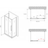 Душевой уголок Abber Schwarzer Diamant 170x80 AG30170BMH-S80BM-S80BM профиль Черный стекло матовое