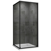 Душевой уголок Abber Schwarzer Diamant 100x100 AG0A100B профиль Черный стекло прозрачное