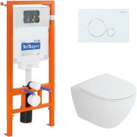 Комплект унитаза Cezares Stylus-Tor CZR-6601-TH-TOR/CZR2316SC с инсталляцией BelBagno BB002-80/BB014-SR-BIANCO