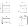 Тумба под раковину BelBagno Pietra Mini 46 L PIETRA MINI-460-1A-SO-SCM-L подвесная