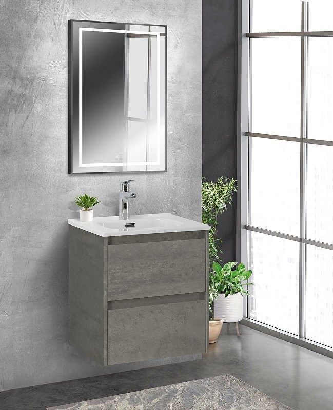 Зеркало BelBagno Kraft 50 SPC-KRAFT-500-800-LED-TCH-WARM-NERO с подсветкой