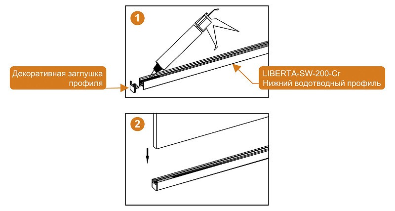 Душевая перегородка Cezares Liberta 110 LIBERTA-L-2-110-C-NERO