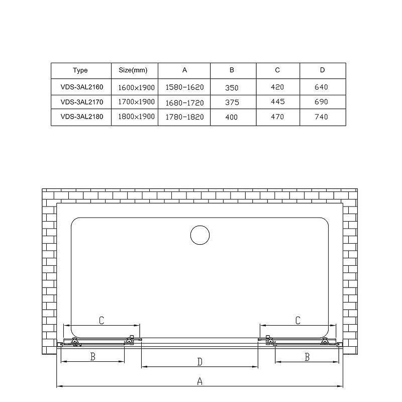 Душевая дверь Vincea Alpha 180 VDS-3AL2180MT