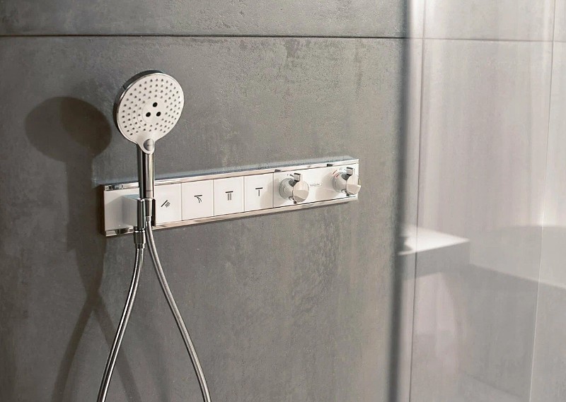 Смеситель для душа Hansgrohe RainSelect 15357400 с термостатом Белый Хром