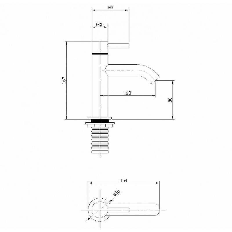 Смеситель для раковины Abber Wasser Kreis AF8110G Золото матовое