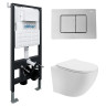 Комплект унитаза Abber Bequem AC1100T-AC0105-AC0120 с сиденьем Микролифт и клавишей смыва цвет Хром