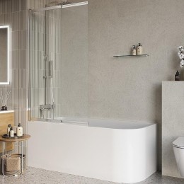 Шторка на ванну BelBagno Luce 80 LUCE-VF-11-80/145-C-Cr
