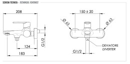 Смеситель для ванны Remer Vanity V05NO цвет Черный матовый
