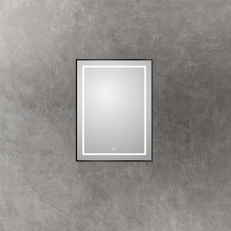 Зеркало BelBagno Kraft 60 SPC-KRAFT-600-800-LED-TCH-WARM-NERO с подсветкой
