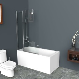Шторка на ванну BelBagno UNO-V-11-100/150-C-Cr