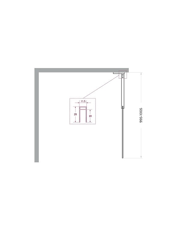 Душевая перегородка BelBagno Uno 100 UNO-L-1-TB-100-FL-Cr