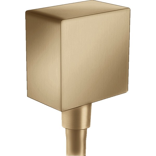 Шланговое подключение Hansgrohe Fixfit Square 26455140 с клапаном обратного тока Полированная бронза