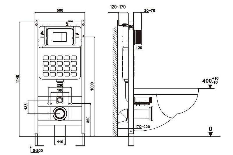 Комплект унитаза Abber Bequem AC1100T-AC0105-AC0120MCH с сиденьем Микролифт и клавишей смыва цвет Матовый хром