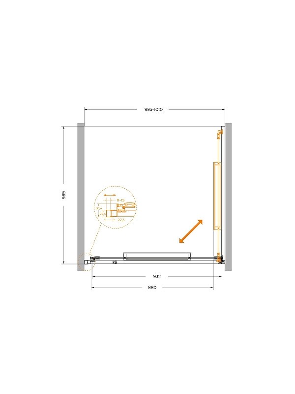 Душевая дверь Cezares Lux 100 LUX-B-FS-1-100-C-GM