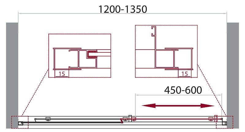 Душевая дверь BelBagno Unique 135 UNIQUE-BF-1-120/135-P-Cr