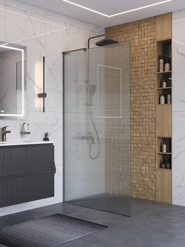 Душевая перегородка BelBagno Uno 100 UNO-L-1-TB-100-FL-GM