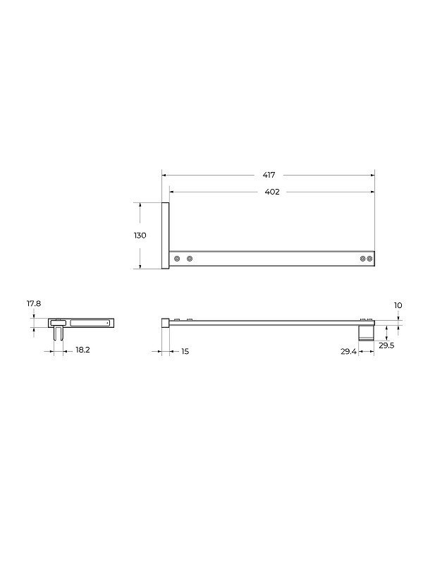 Душевая перегородка BelBagno Uno 100 UNO-L-1-TB-100-FL-GM