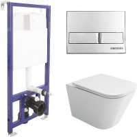 Комплект унитаза Ceramicanova Union CN4009T с инсталляцией Berges Novum L3 040213 с сиденьем Микролифт и клавишей смыва Хром