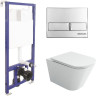 Комплект унитаза Ceramicanova Union CN4009T с инсталляцией Berges Novum L3 040213 с сиденьем Микролифт и клавишей смыва Хром