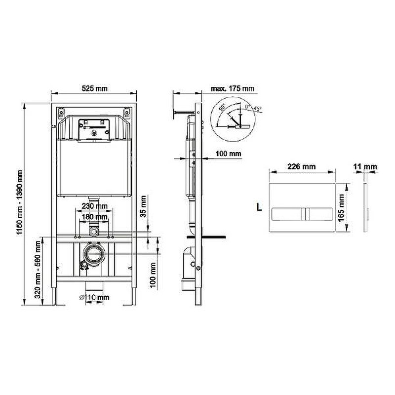Комплект унитаза Ceramicanova Union CN4009T с инсталляцией Berges Novum L3 040213 с сиденьем Микролифт и клавишей смыва Хром