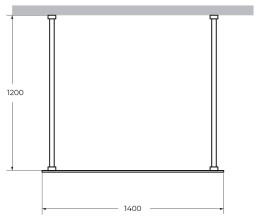 Душевая перегородка Cezares Liberta 140 LIBERTA-L-2-140-120-C-Cr