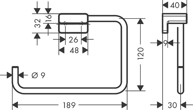 Кольцо для полотенец Hansgrohe AddStoris 41754670 черный матовый