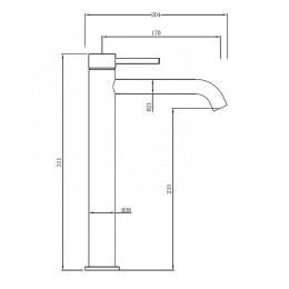Смеситель для раковины Abber Wasser Kreis 316 AF8111BST-L цвет Сталь брашированная