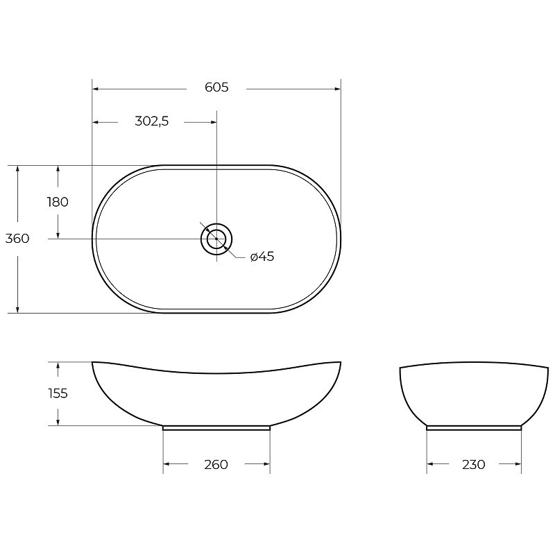 Раковина-чаша BelBagno 60 BB1404-H301