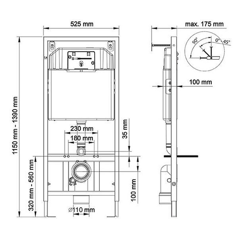 Комплект унитаза Ceramicanova Union CN4009T с инсталляцией Berges Novum L5 040215 с сиденьем Микролифт и Черной матовой клавишей смыва