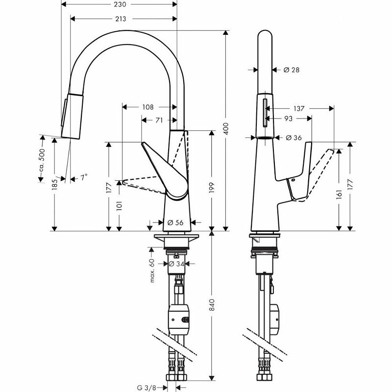 Смеситель для кухни Hansgrohe Talis S 72813000 Хром