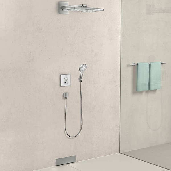 Шланговое подключение Hansgrohe Fixfit Square 26455700 с клапаном обратного тока Белое
