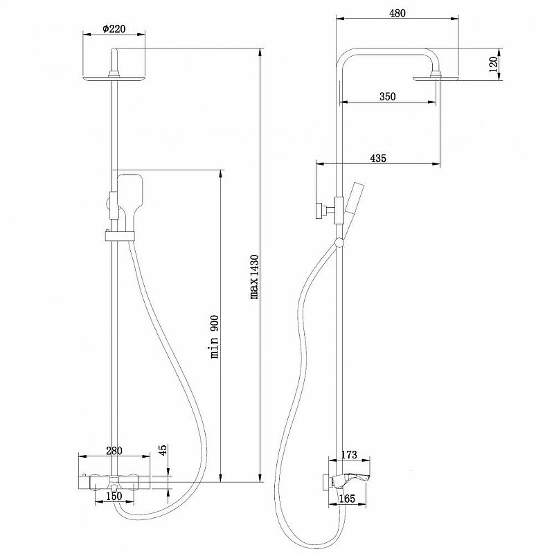 Душевая система Abber Thermostat AF8516SPL c термостатом цвет Сатин