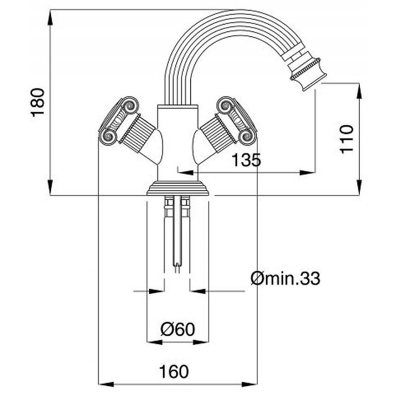 Смеситель для биде Cezares Olimp OLIMP-BS2-03/24-M