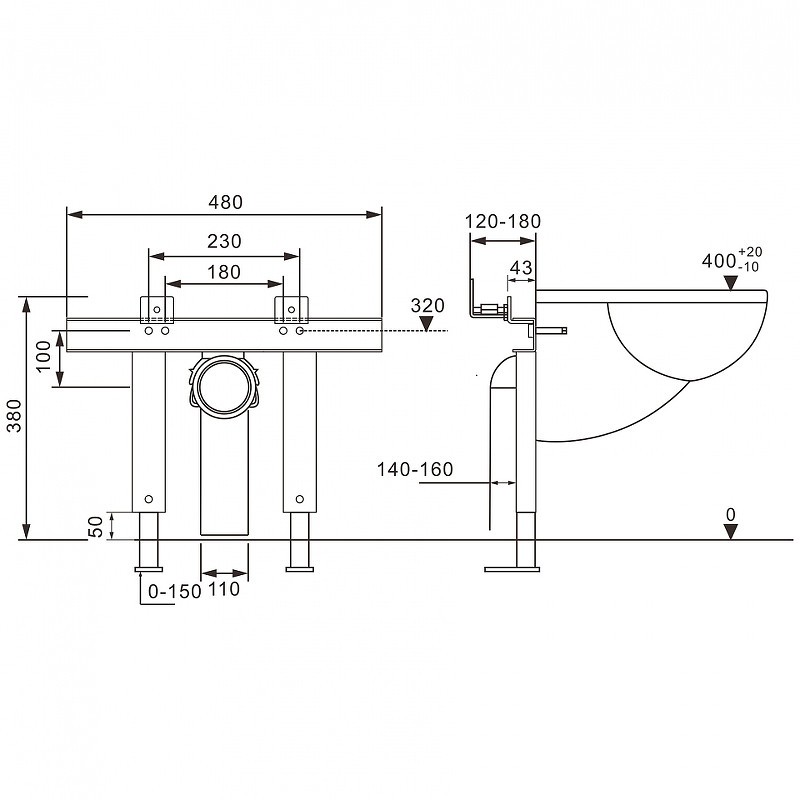 Инсталляция Abber AC0102P для унитаза с крепежом