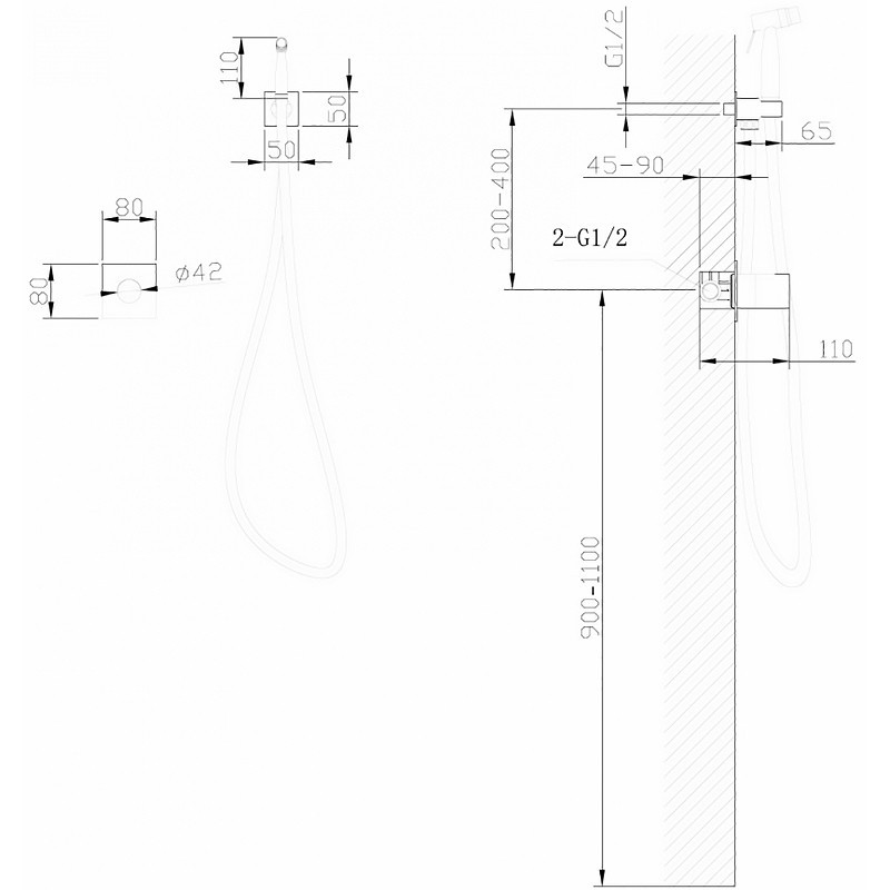 Гигиенический душ Abber Rund AF8725G