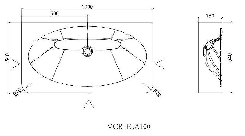 Раковина подвесная Vincea Каприз (Caprise) 100 VCB-4CA100MWLG