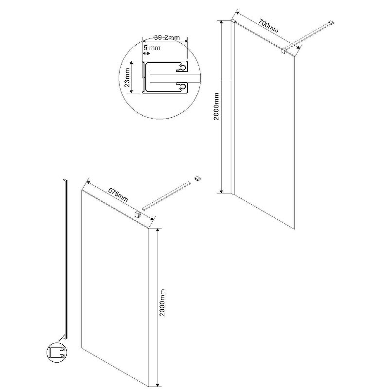 Душевая перегородка Vincea Walk-In 70 VSW-1H700CL