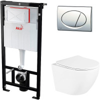 Комплект унитаза BelBagno Uno BB3105CHR/SC с инсталляцией Alcaplast Sadromodul AM101/1120-3:1 RU M71-0001
