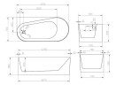 Акриловая ванна Abber 170x78 AB9496-1.7 L без гидромассажа