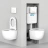 Комплект унитаза Abber Bequem AC1100T-AC0105-AC0120NG с сиденьем Микролифт и клавишей смыва цвет Никель