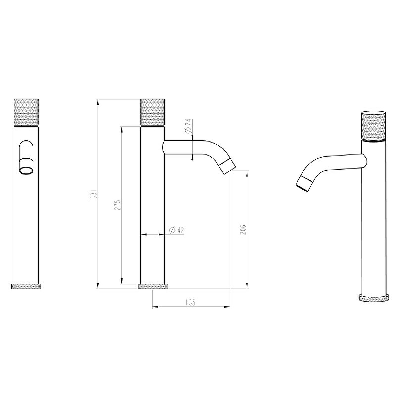 Смеситель для раковины Boheme Stick 122-GG.2