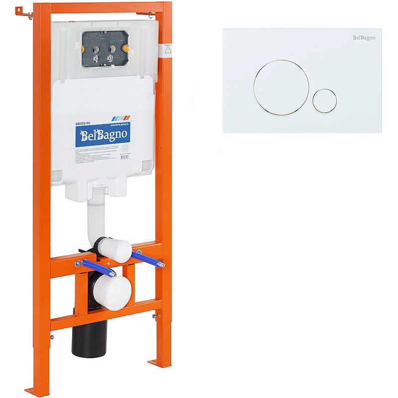 Комплект унитаза с инсталляцией BelBagno Amanda BB051CHR/BB051SC/BB002-80/BB014-SR-BIANCO