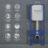 Комплект унитаза Ceramicanova Union CN4009T с инсталляцией Berges Atom 410 040332 с сиденьем Микролифт и Черной матовой клавишей смыва