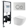 Комплект унитаза Abber Bequem AC1100T-AC0105-AC0121 с сиденьем Микролифт и клавишей смыва цвет Хром