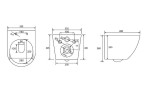 Комплект унитаза Abber Bequem AC1100T-AC0105-AC0121 с сиденьем Микролифт и клавишей смыва цвет Хром