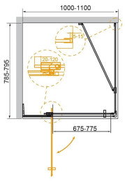 Душевой уголок Cezares Slider 110x80 SLIDER-AH-1-80-100/110-GRIGIO-BORO