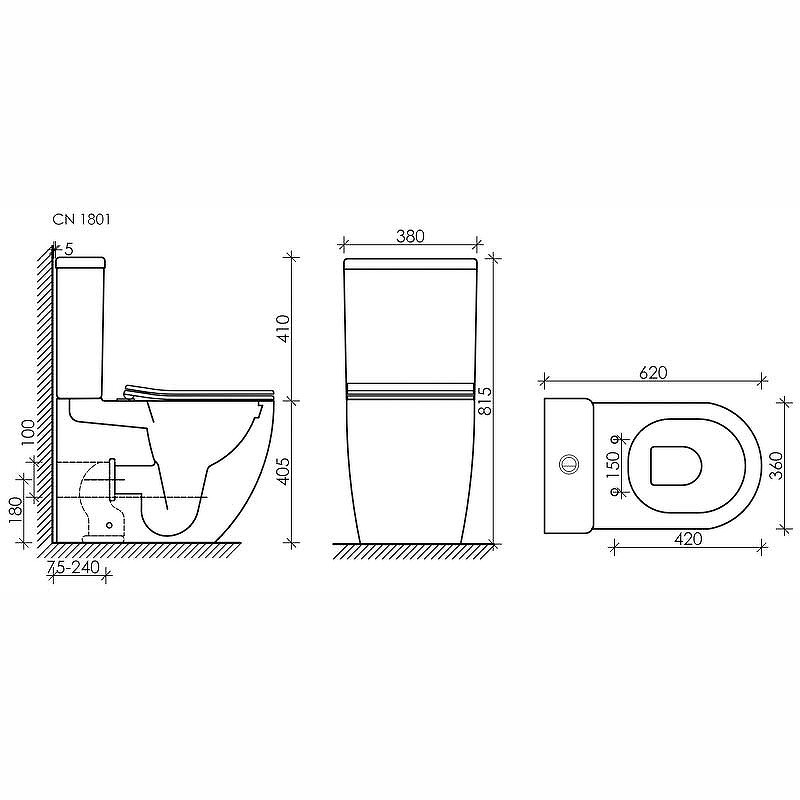 Унитаз-компакт Ceramicanova Mia Rimless CN1801-B без бачка и с сиденьем Микролифт