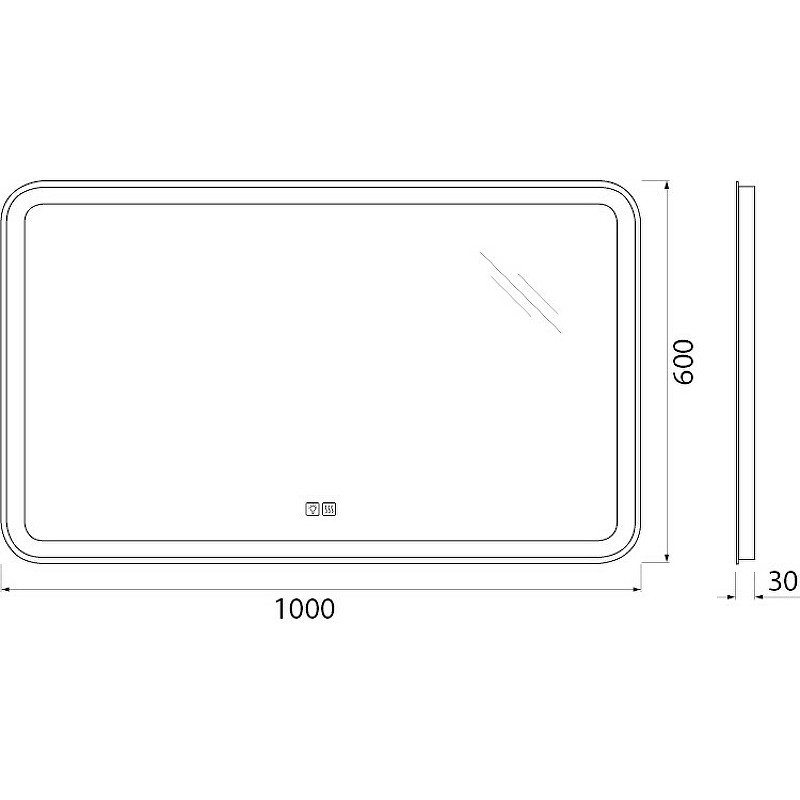 Зеркало BelBagno Marino 100 SPC-MAR-1000-600-LED-TCH-WARM с подсветкой с подогревом