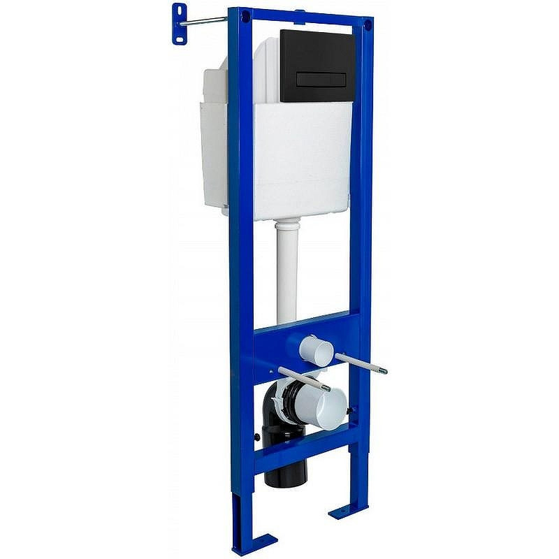 Комплект унитаза Ceramicanova Union CN4009T с инсталляцией Berges Atom 410 040340 с сиденьем Микролифт и Черной матовой клавишей смыва