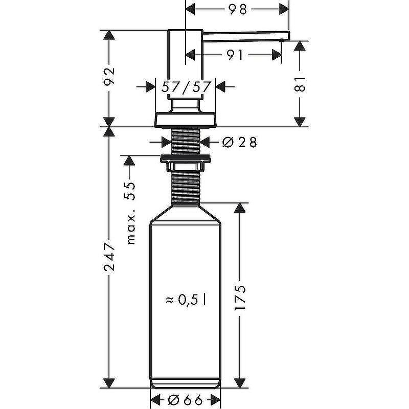 дозатор моющих средств Hansgrohe 40468000 Хром